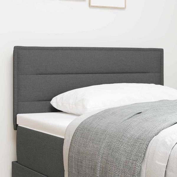 LED Kopfteil Linien-Design Dunkelgrau 100 cm Stoff