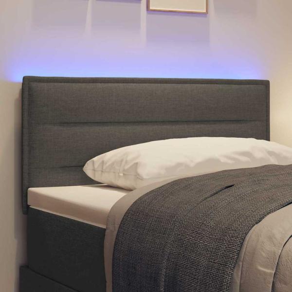 LED Kopfteil Linien-Design Dunkelgrau 100 cm Stoff