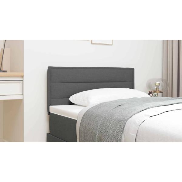 LED Kopfteil Linien-Design Dunkelgrau 100 cm Stoff
