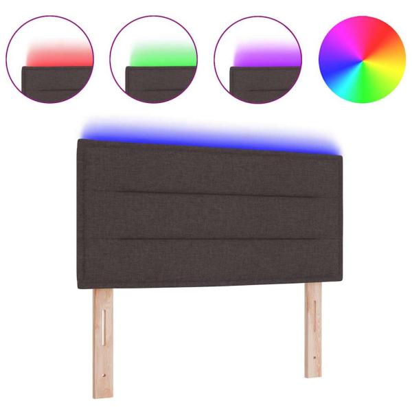 LED Kopfteil Linien-Design Dunkelbraun 100 cm Stoff