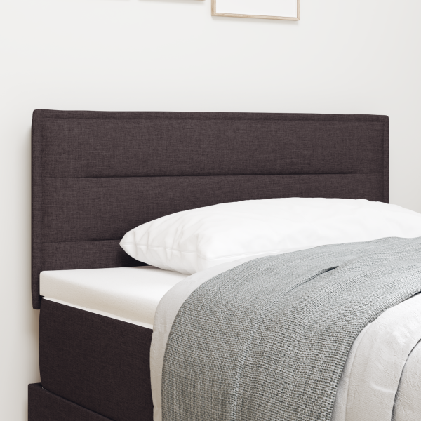 LED Kopfteil Linien-Design Dunkelbraun 100 cm Stoff