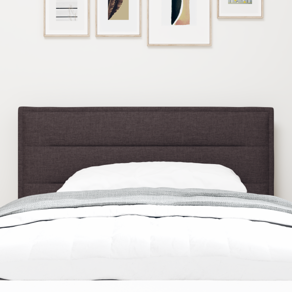 LED Kopfteil Linien-Design Dunkelbraun 100 cm Stoff