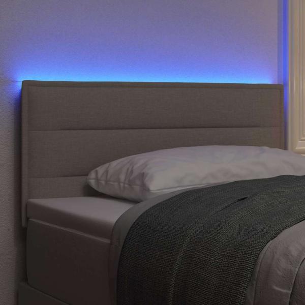 LED Kopfteil Linien-Design Taupe 100 cm Stoff