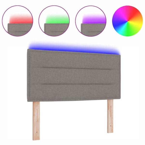 LED Kopfteil Linien-Design Taupe 100 cm Stoff