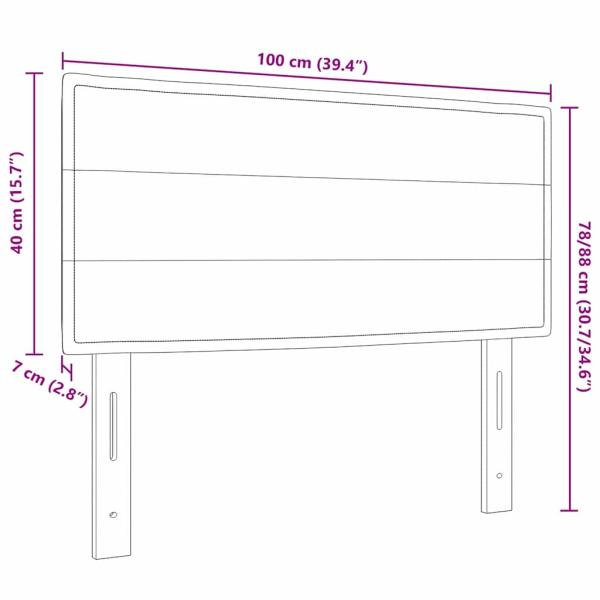LED Kopfteil Linien-Design Taupe 100 cm Stoff