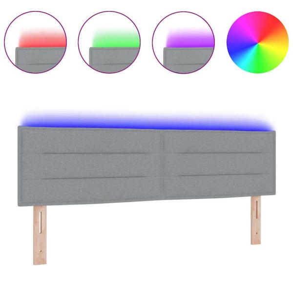LED Kopfteil Linien-Design Hellgrau 72 cm Stoff