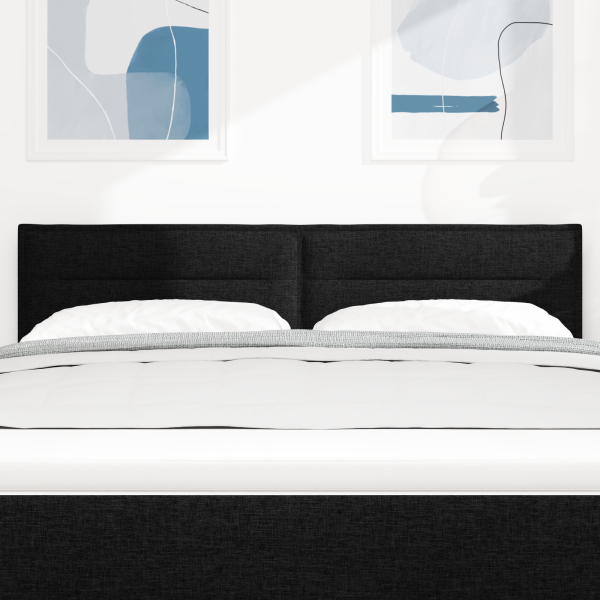 LED Kopfteil mit LED-Lichtleisten Schwarz 144 cm Stoff