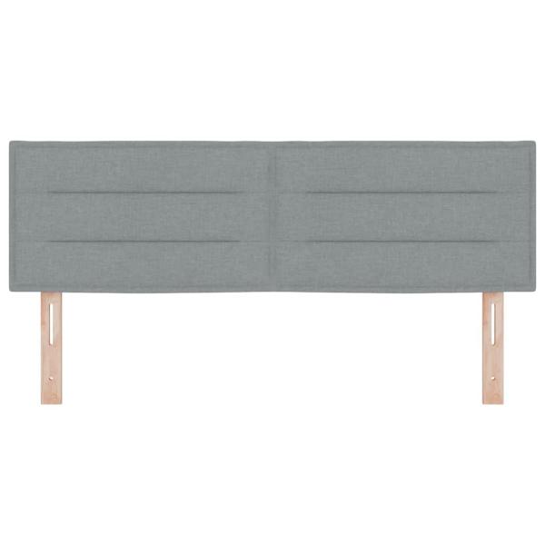 LED Kopfteil Linien-Design Hellgrau 80 cm Stoff