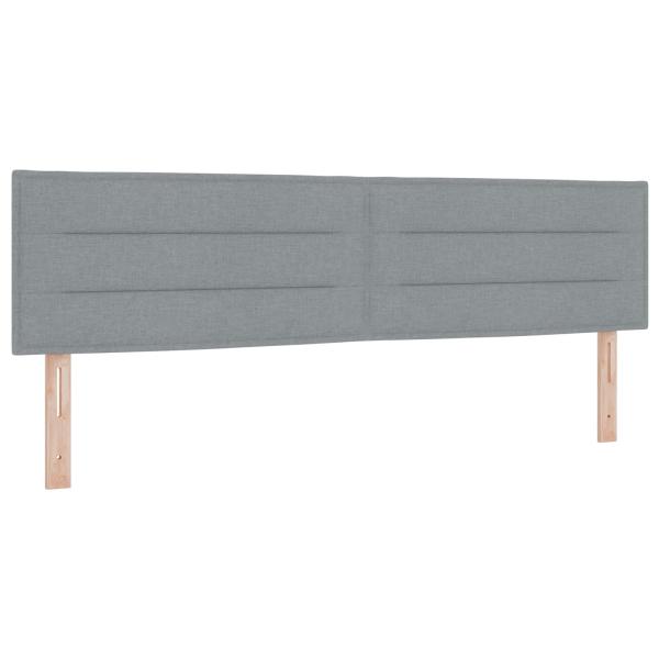 LED Kopfteil Linien-Design Hellgrau 90 cm Stoff