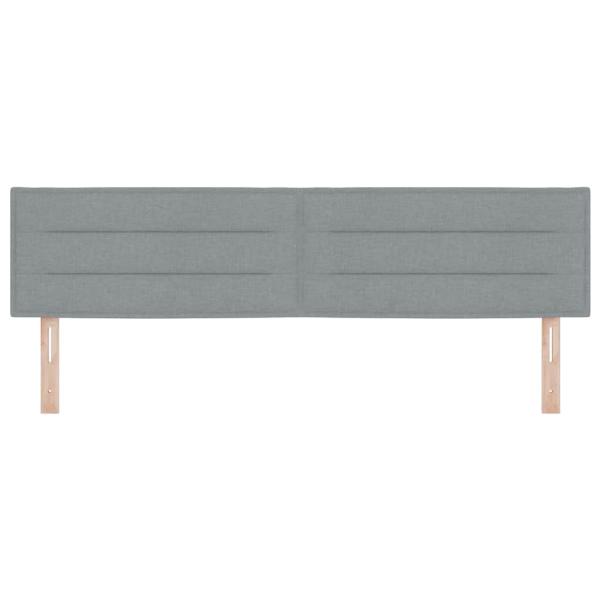 LED Kopfteil Linien-Design Hellgrau 90 cm Stoff