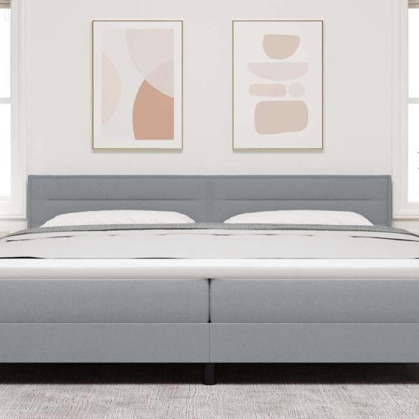 LED Kopfteil Linien-Design Hellgrau 100 cm Stoff