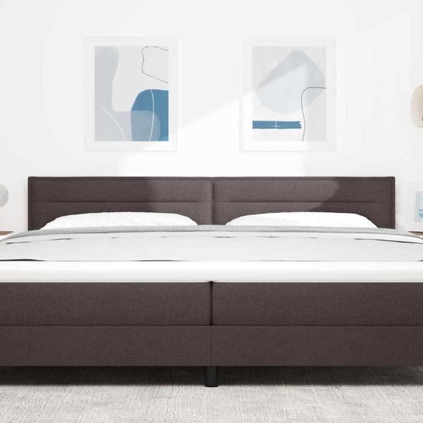 LED Kopfteil Linien-Design Dunkelbraun 100 cm Stoff
