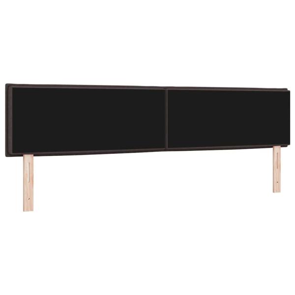 LED Kopfteil Linien-Design Dunkelbraun 100 cm Stoff