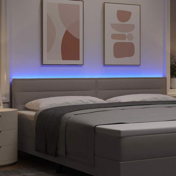 LED Kopfteil Linien-Design Taupe 100 cm Stoff