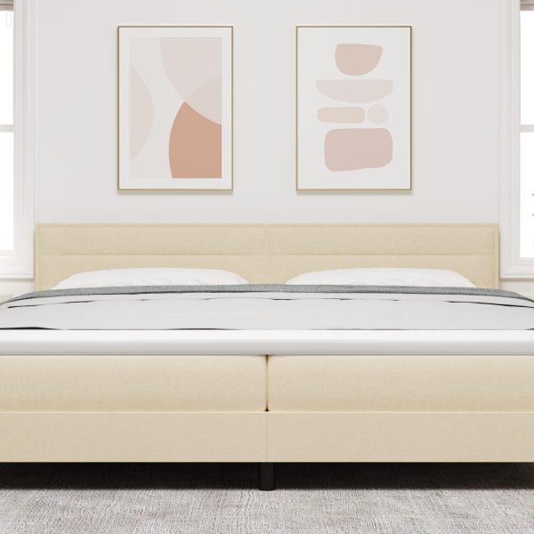 LED Kopfteil Linien-Design Creme 100 cm Stoff
