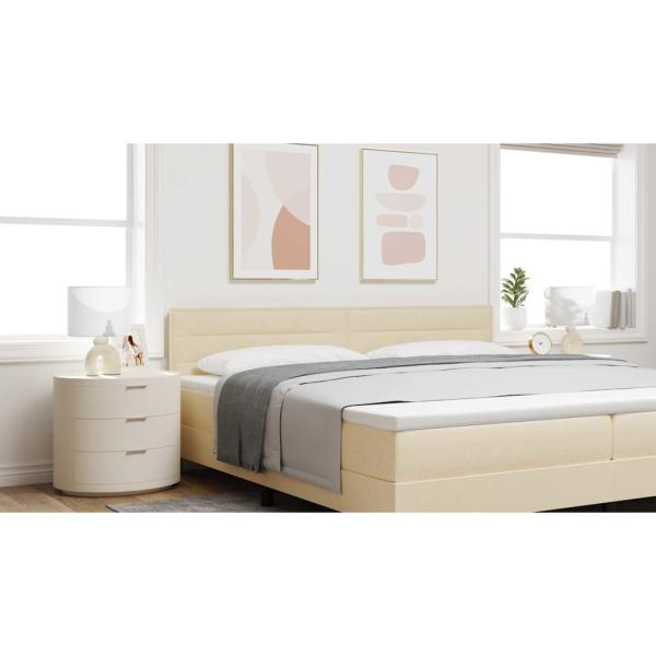 LED Kopfteil Linien-Design Creme 100 cm Stoff
