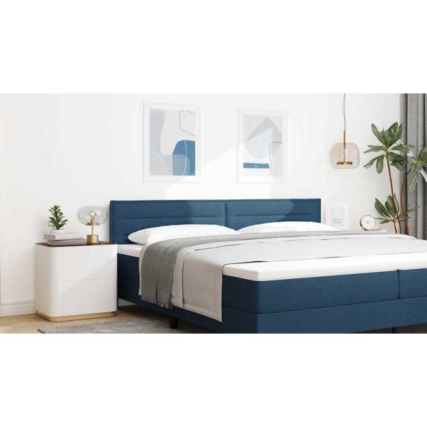 LED Kopfteil Linien-Design Blau 100 cm Stoff