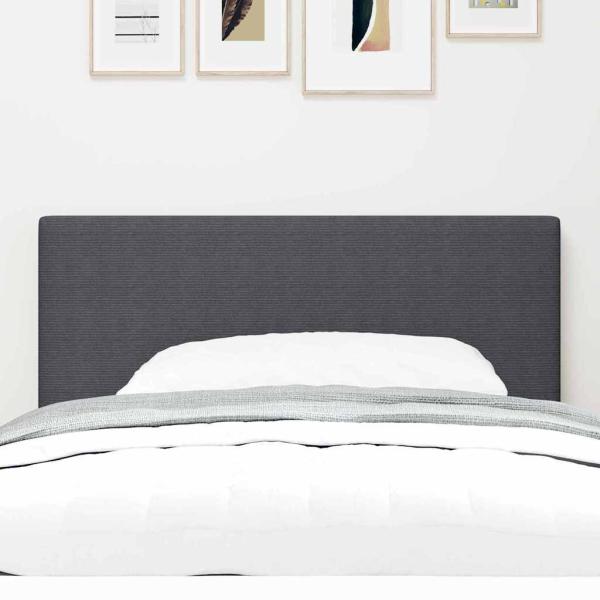 LED Kopfteil Einfarbig Dunkelgrau 90 cm Cordstoff