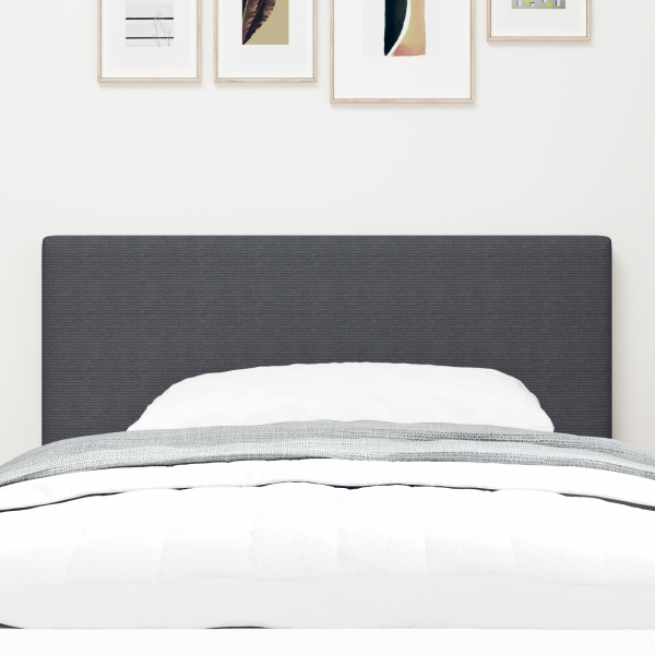 LED Kopfteil mit LED-Lichtleisten Dunkelgrau 90 cm Cordstoff