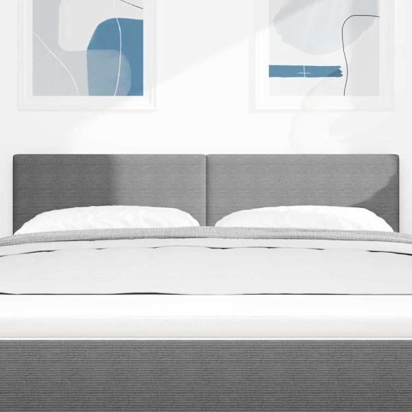 LED Kopfteil Schlichtes Design Hellgrau 80 cm Cordstoff