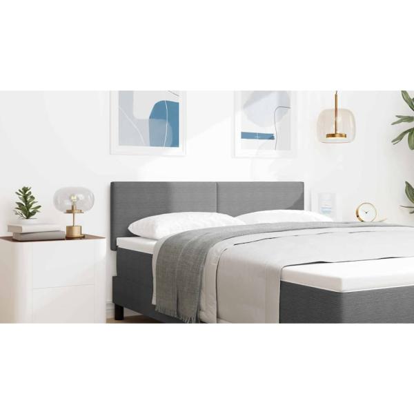 LED Kopfteil Schlichtes Design Hellgrau 80 cm Cordstoff