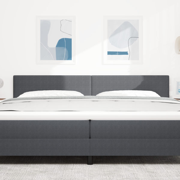 LED Kopfteil mit LED-Lichtleisten Dunkelgrau 200 cm Cordstoff