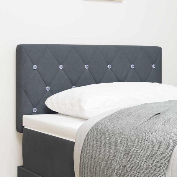 ARDEBO.de - LED Kopfteil Kristall Knopfgeheftet Dunkelgrau 80 cm Samt