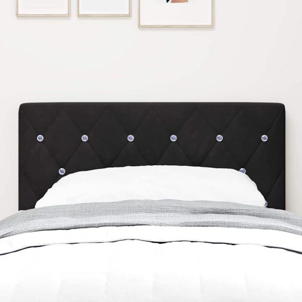 LED Kopfteil mit Kristallknopf, gepolstert, Schwarz, 80 cm, Velsamt