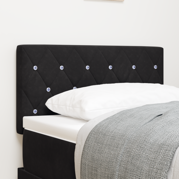 LED Kopfteil mit LED-Lichtleisten Schwarz 80 cm Samt