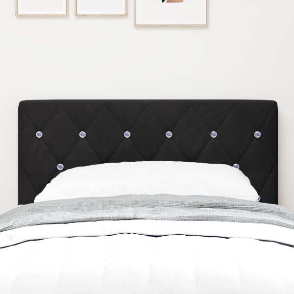 LED Kopfteil mit LED-Lichtleisten Schwarz 80 cm Samt