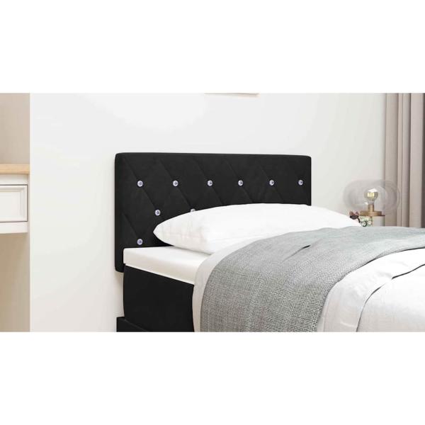 LED Kopfteil mit LED-Lichtleisten Schwarz 80 cm Samt