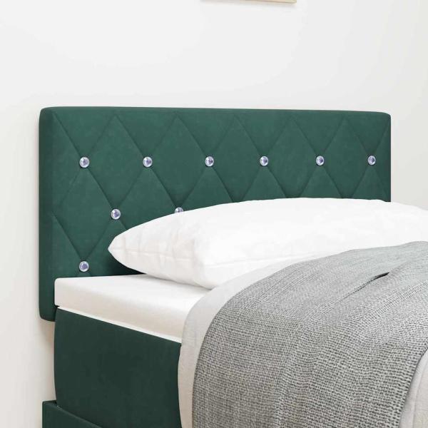 ARDEBO.de - LED Kopfteil Kristalltaste Gepolstert Dunkelgrün 80 cm Samt