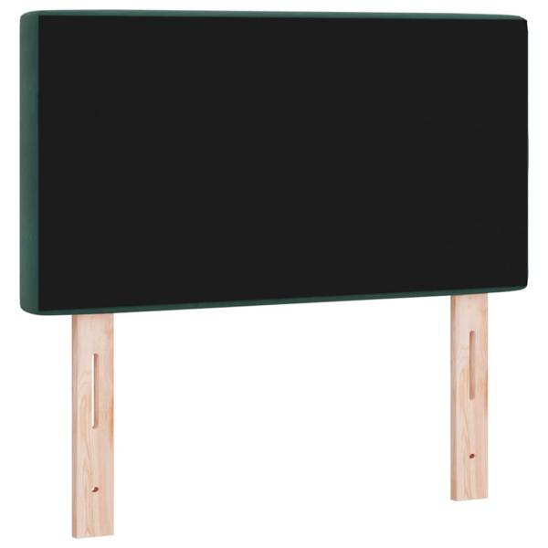LED Kopfteil mit LED-Lichtleisten Dunkelgrün 80 cm Samt