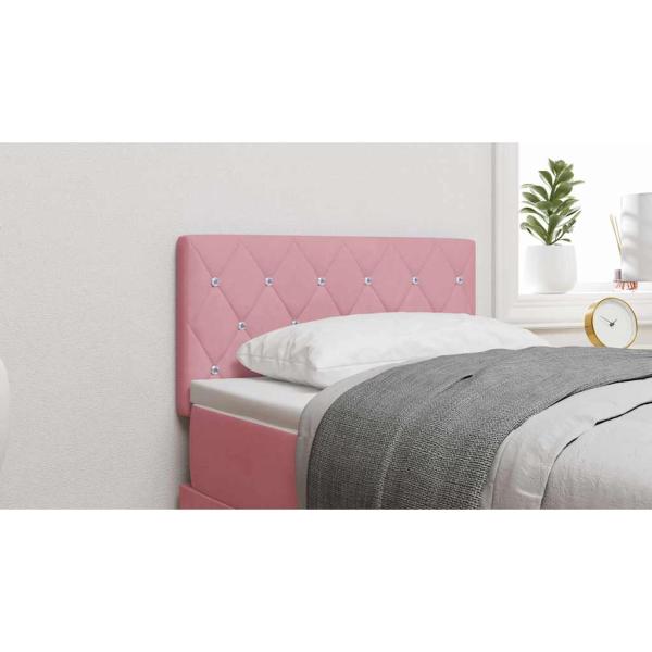 LED Kopfteil mit LED-Lichtleisten mit Kopfteil Rosa 80 cm Samt