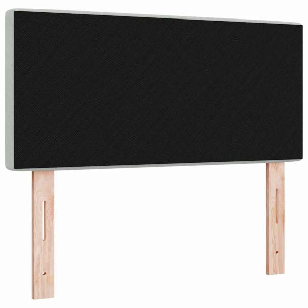 LED Kopfteil mit Kristallknopf, Geplustert, Hellgrau, 90 cm, Samt