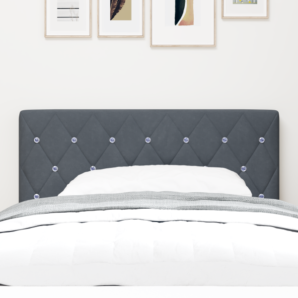 LED Kopfteil mit LED-Lichtleisten Dunkelgrau 90 cm Samt