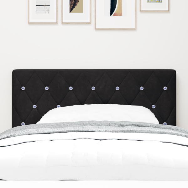 LED Kopfteil mit LED-Lichtleisten Schwarz 90 cm Samt