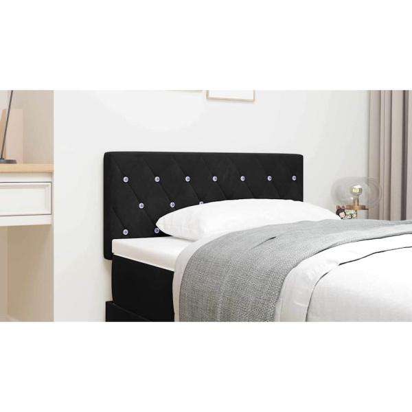 LED Kopfteil mit LED-Lichtleisten Schwarz 90 cm Samt