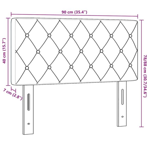 LED Kopfteil mit Kristallknopf, gepolstert, Dunkelblau, 90 cm, Samt