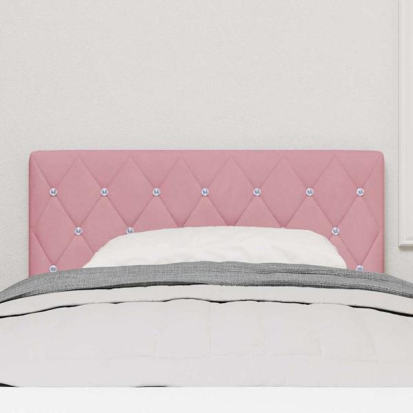 LED Kopfteil Kristallknopf Gepolstert Pink 90 cm Samt