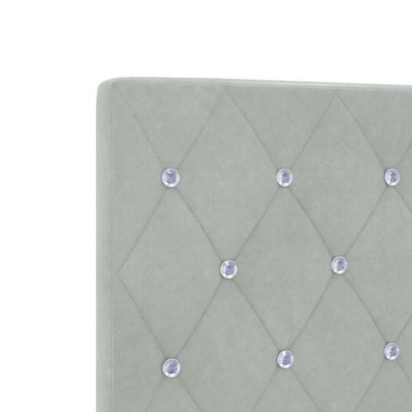 LED Kopfteil Kristallknopf Gepolstert Hellgrau 100 cm Velours