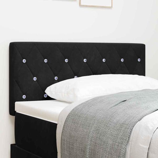ARDEBO.de - LED Kopfteil Kristallknöpfe Schwarz 100 cm Samt