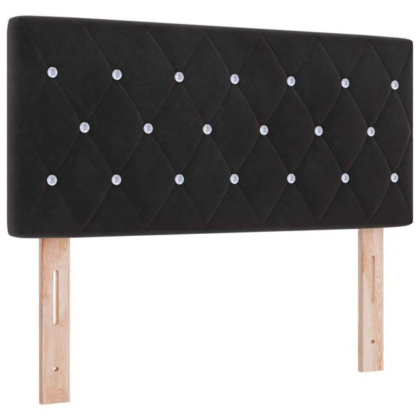 LED Kopfteil Kristallknöpfe Schwarz 100 cm Samt