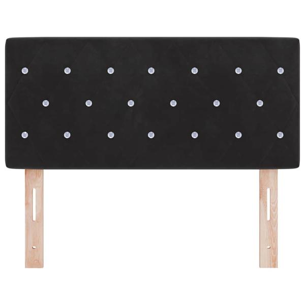 LED Kopfteil Kristallknöpfe Schwarz 100 cm Samt