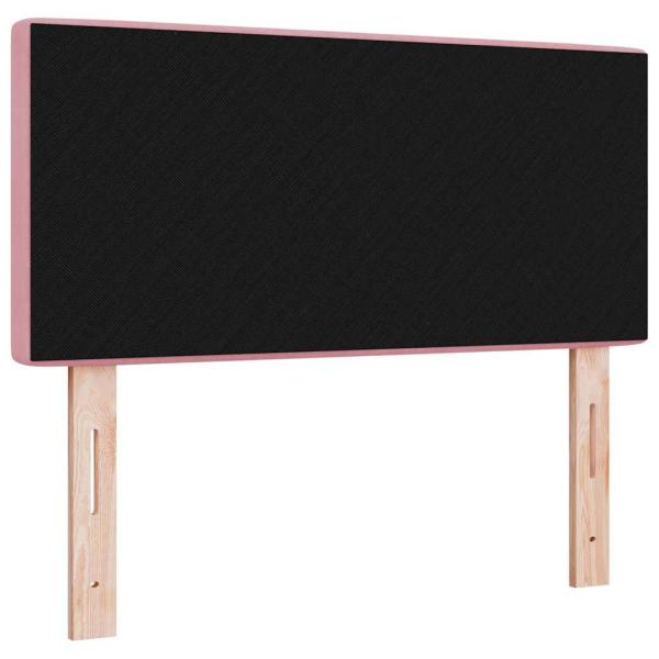 LED Kopfteil mit Kristallknopfsteppung Rosa 100 cm Samt