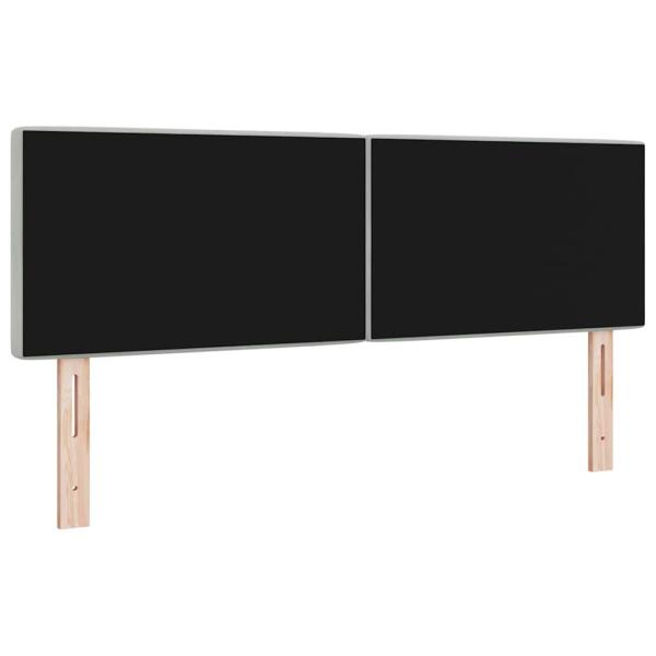 LED Kopfteil Kristalltupf Hellgrau 72 cm Samt