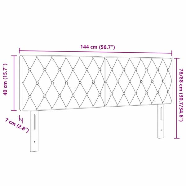 LED Kopfteil Kristalltupf Hellgrau 72 cm Samt