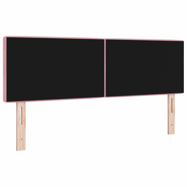 LED Kopfteil Kristallknopf Gepolstert Rosa 72 cm Samt