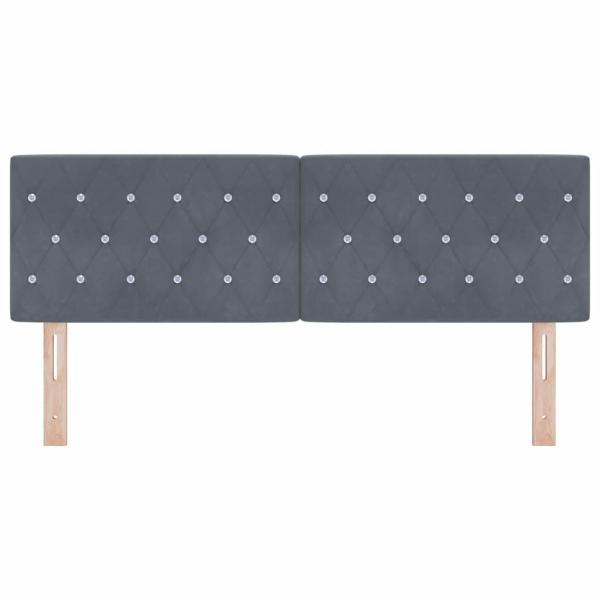 LED Kopfteil Kristallknopf Gepolstert Dunkelgrau 80 cm Samt