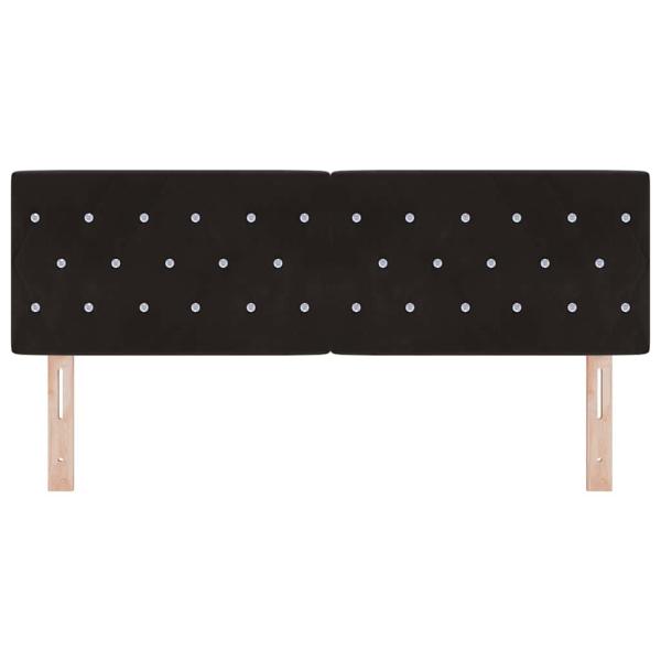 LED Kopfteil Kristallknopf Gepolstert Schwarz 80 cm Samt